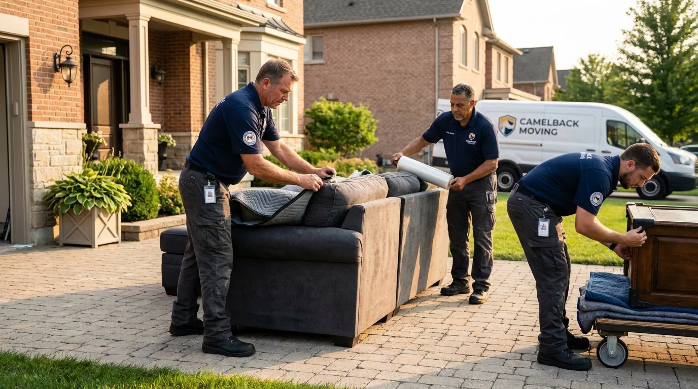 Large estate moving crew wrapping furniture in Deer Park, CA